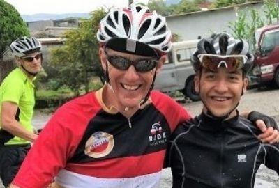 Nigel Moore Cycling on the  tour with redspokes